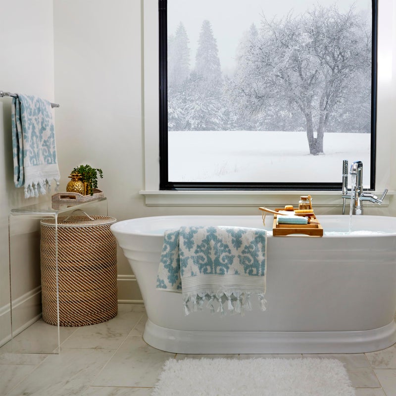 SKL Home Mirage Fringe 100% Turkish Cotton Bath Towel, Aqua, 54.00" x 28.00" - Image 3